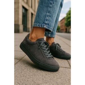KOlO Women’s Sneakers 7.5 Vera Pelle Capri Low-Top Italian Genuine Grey Leather